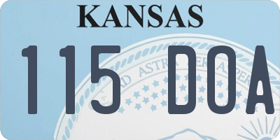 KS license plate 115DOA