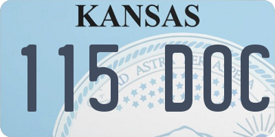 KS license plate 115DOC
