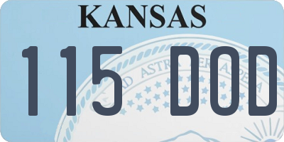 KS license plate 115DOD