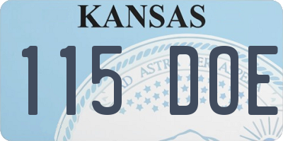 KS license plate 115DOE