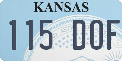 KS license plate 115DOF