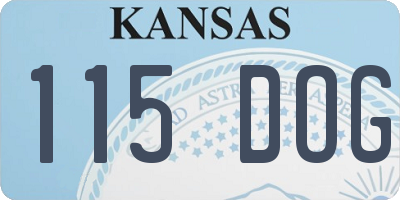 KS license plate 115DOG