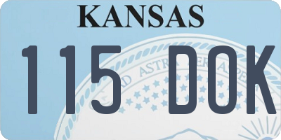 KS license plate 115DOK