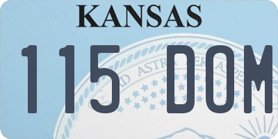 KS license plate 115DOM