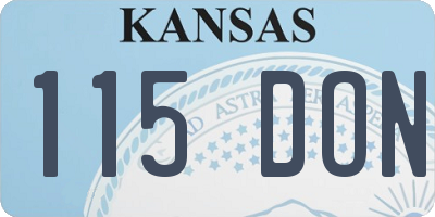 KS license plate 115DON