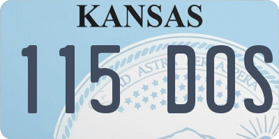 KS license plate 115DOS