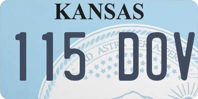 KS license plate 115DOV