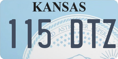 KS license plate 115DTZ
