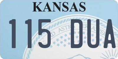 KS license plate 115DUA