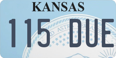 KS license plate 115DUE
