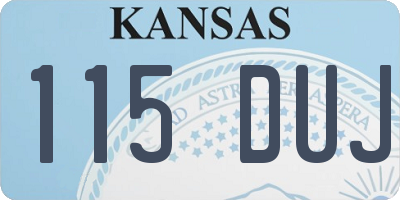 KS license plate 115DUJ