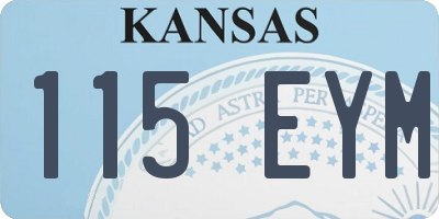 KS license plate 115EYM