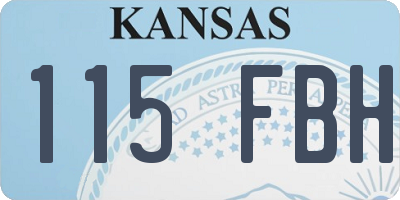 KS license plate 115FBH