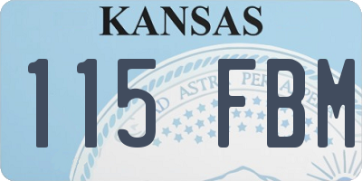 KS license plate 115FBM