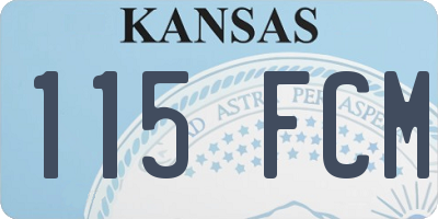 KS license plate 115FCM