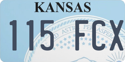 KS license plate 115FCX