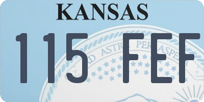 KS license plate 115FEF