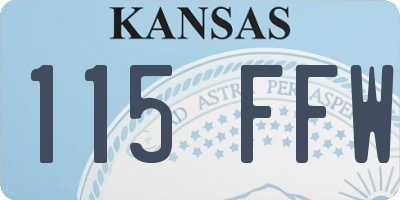 KS license plate 115FFW