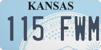KS license plate 115FWM