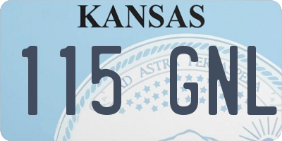 KS license plate 115GNL
