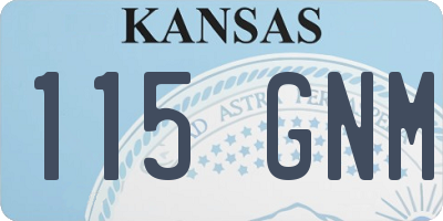 KS license plate 115GNM