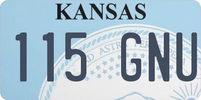 KS license plate 115GNU