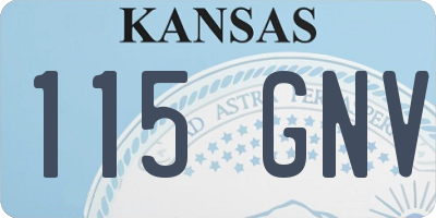 KS license plate 115GNV