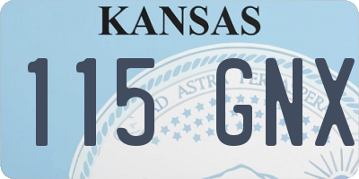 KS license plate 115GNX