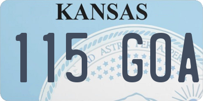 KS license plate 115GOA