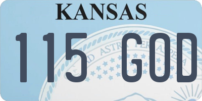 KS license plate 115GOD