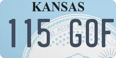 KS license plate 115GOF