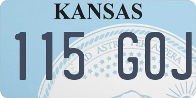 KS license plate 115GOJ