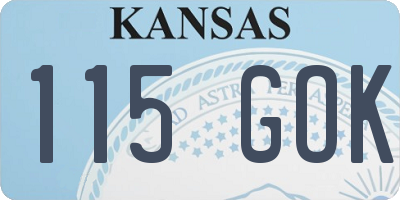 KS license plate 115GOK