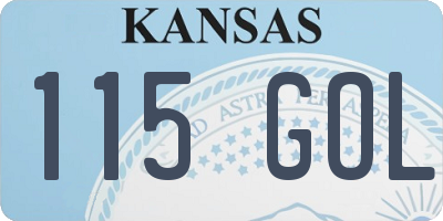 KS license plate 115GOL