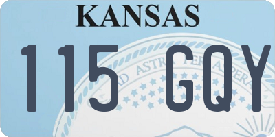 KS license plate 115GQY