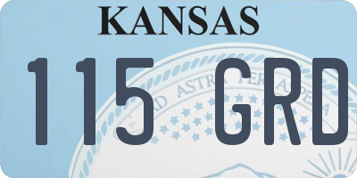 KS license plate 115GRD