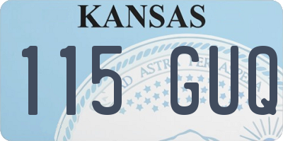 KS license plate 115GUQ