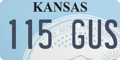 KS license plate 115GUS