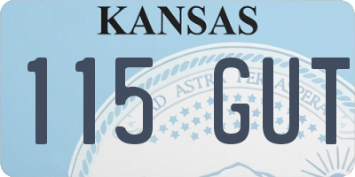 KS license plate 115GUT