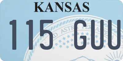 KS license plate 115GUU