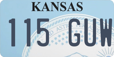 KS license plate 115GUW