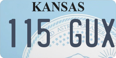 KS license plate 115GUX