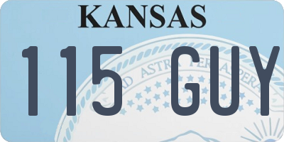 KS license plate 115GUY