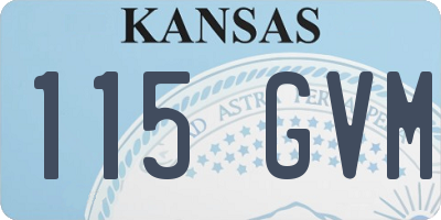 KS license plate 115GVM