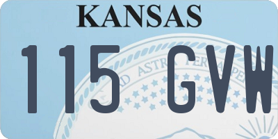 KS license plate 115GVW