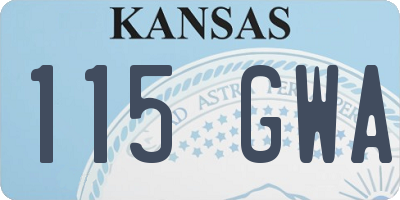 KS license plate 115GWA