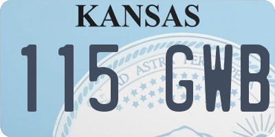 KS license plate 115GWB