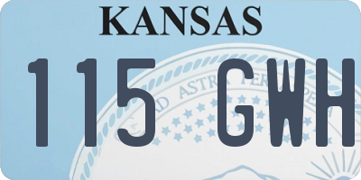 KS license plate 115GWH