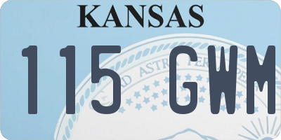 KS license plate 115GWM