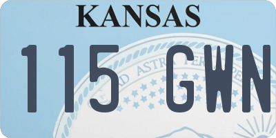 KS license plate 115GWN